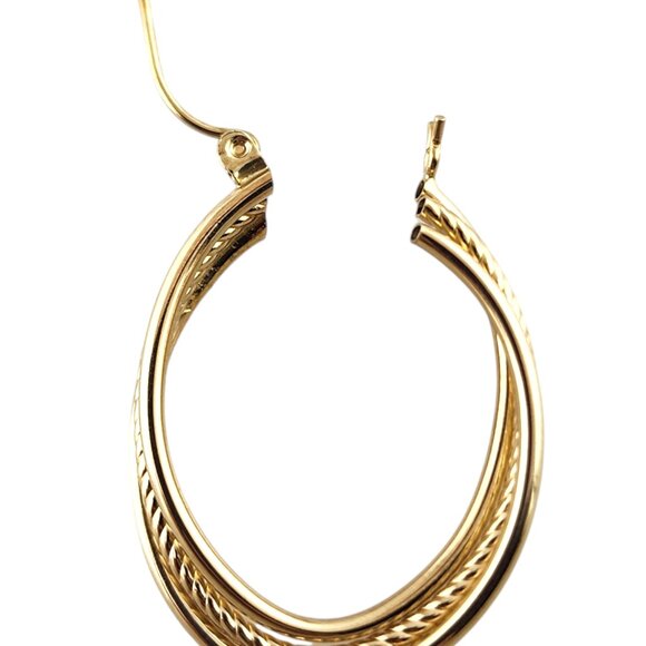 10 Karat Yellow Gold Oval Hoop Earrings #19341 - Picture 5 of 7